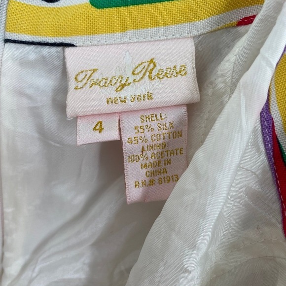 Tracy Reese New York Colorful Strapless Silk Cotton Blend Dress Size 4 Cocktail - Picture 2 of 12